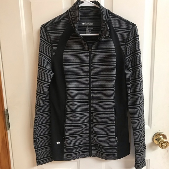 Ideology Black & Gray stripe Athletic Jacket Sz S - Picture 1 of 3